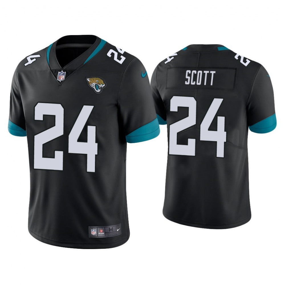 Men's Jacksonville Jaguars #24 Josiah Scott Black Vapor Untouchable Limited Stitched Jersey 