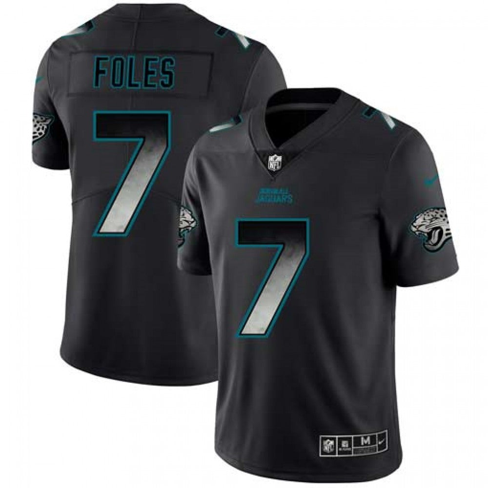 Men's Jacksonville Jaguars #7 Nick Foles Black 2019 Smoke Fashion Limited Stitched NFL Jersey 