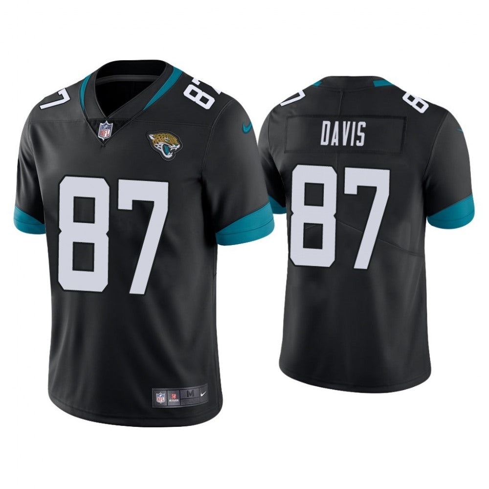 Men's Jacksonville Jaguars #87 Tyler Davis Black Vapor Untouchable Limited Stitched Jersey 