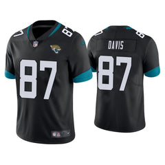 Men's Jacksonville Jaguars #87 Tyler Davis Black Vapor Untouchable Limited Stitched Jersey 
