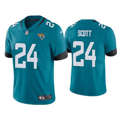 Men's Jacksonville Jaguars #24 Josiah Scott Blue Vapor Untouchable Limited Stitched Jersey 