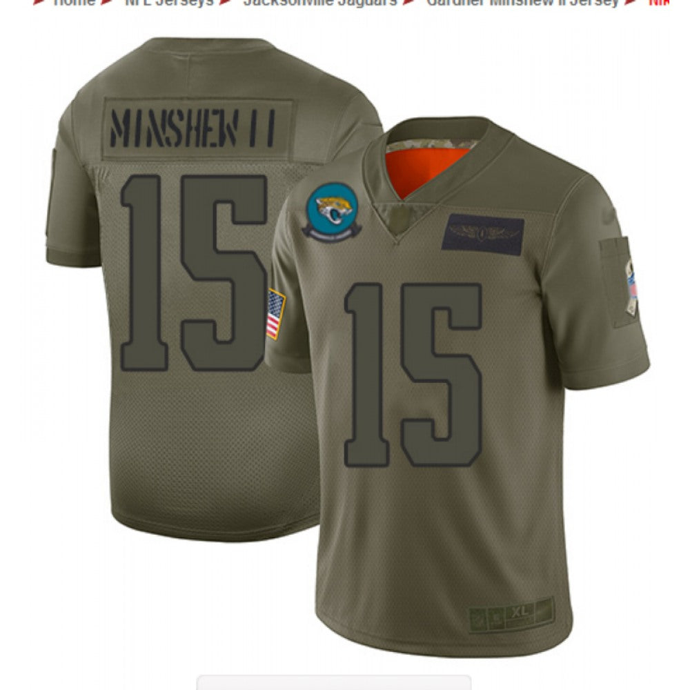 Men's Jacksonville Jaguars #15 Gardner Minshew II 2019 Camo Salute To Service Limited Stitched NFL Jersey 