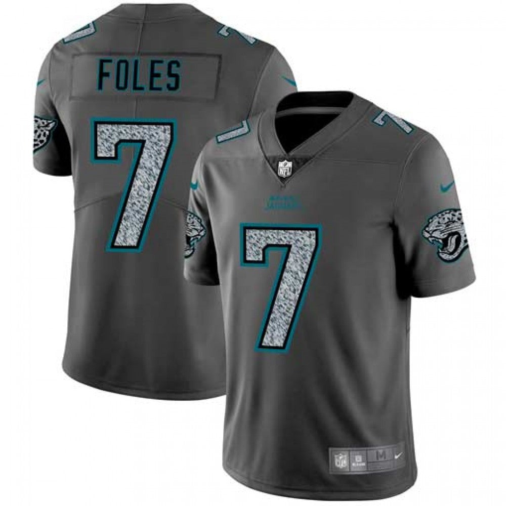 Men's Jacksonville Jaguars #7 Nick Foles 2019 Gray Fashion Static Limited Stitched NFL Jersey Black 2019 Smoke Fashion Limited Stitched NFL Jersey 