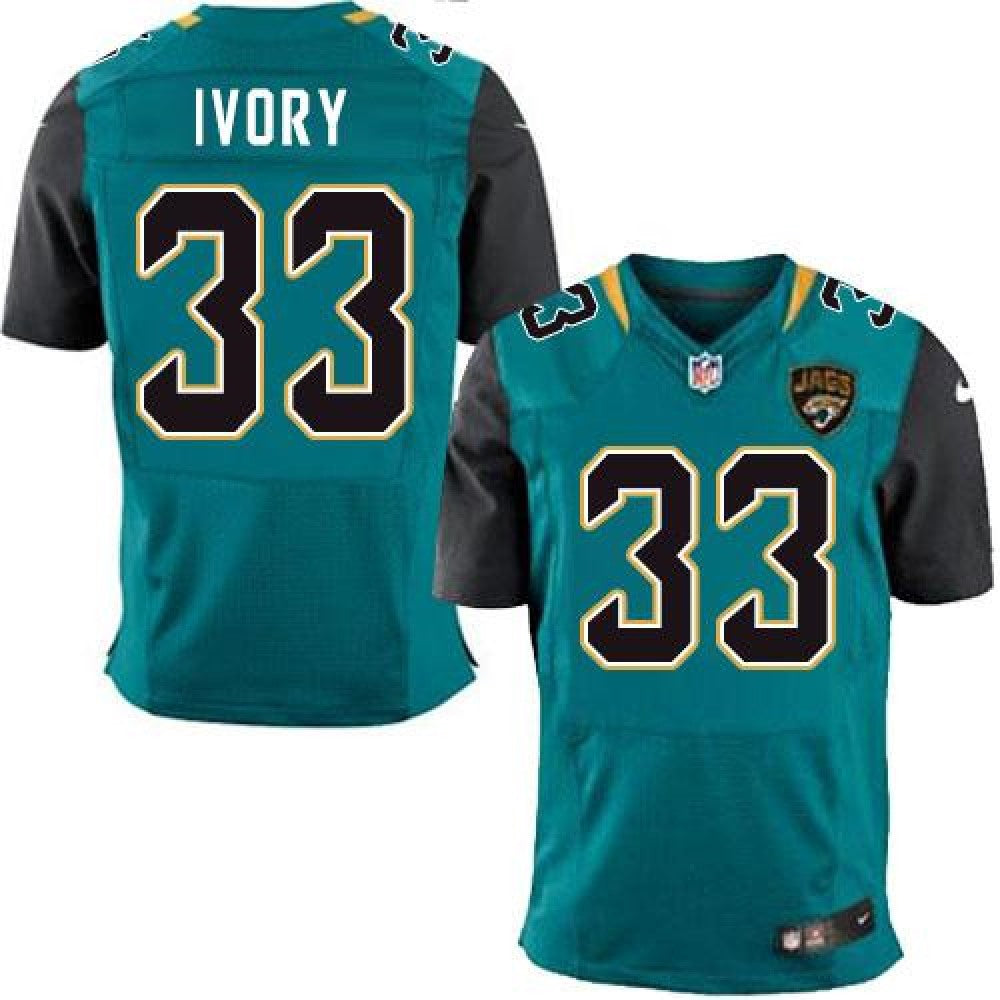 Jaguars #33 Chris Ivory Teal Green Team Color Men's Stitched NFL Elite Jersey 