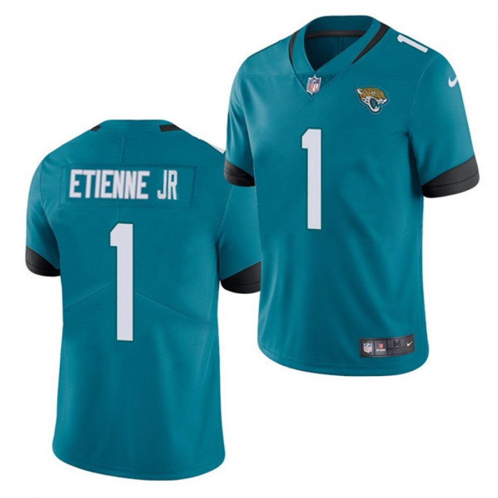 Men's Jacksonville Jaguars #1 Travis Etienne JR 2021 Teal Vapor Untouchable Limited Stitched Jersey 