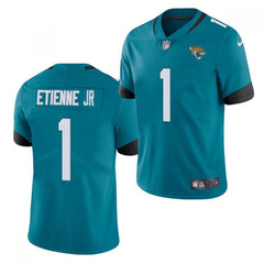 Men's Jacksonville Jaguars #1 Travis Etienne JR 2021 Teal Vapor Untouchable Limited Stitched Jersey 