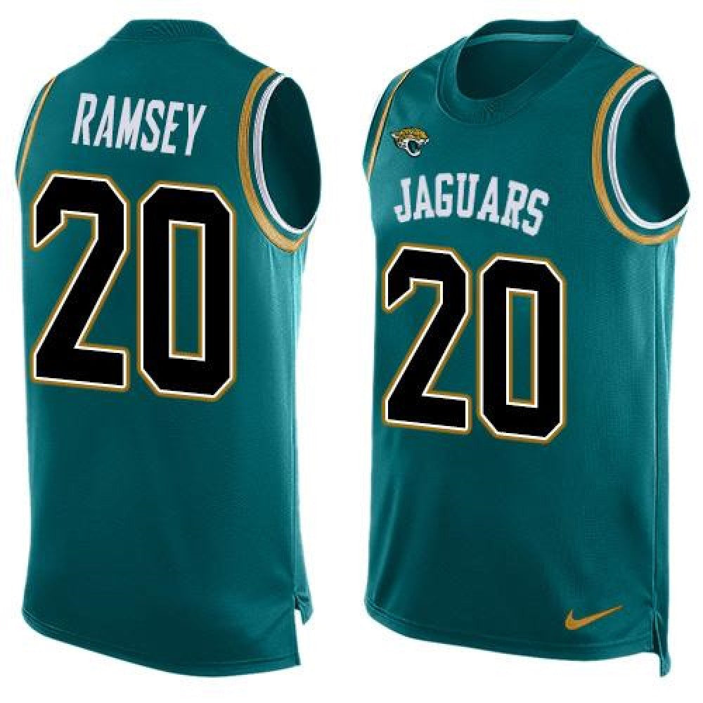 Jaguars #20 Jalen Ramsey Teal Green Team Color Men's Stitched NFL Limited Tank Top Jersey 