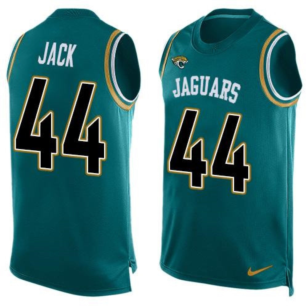 Jaguars #44 Myles Jack Teal Green Team Color Men's Stitched NFL Limited Tank Top Jersey 