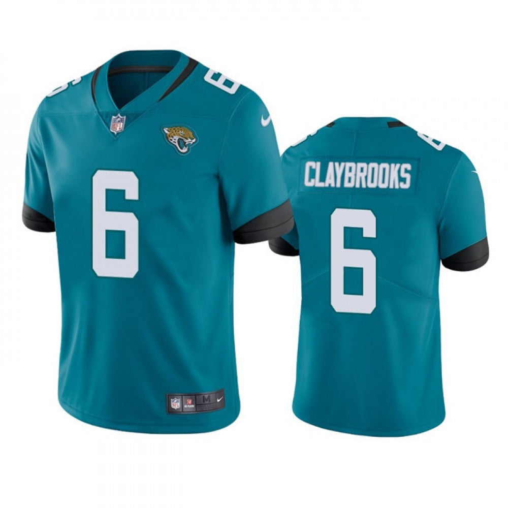 Men's Jacksonville Jaguars #6 Chris Claybrooks Teal Vapor Untouchable Limited Stitched Jersey 