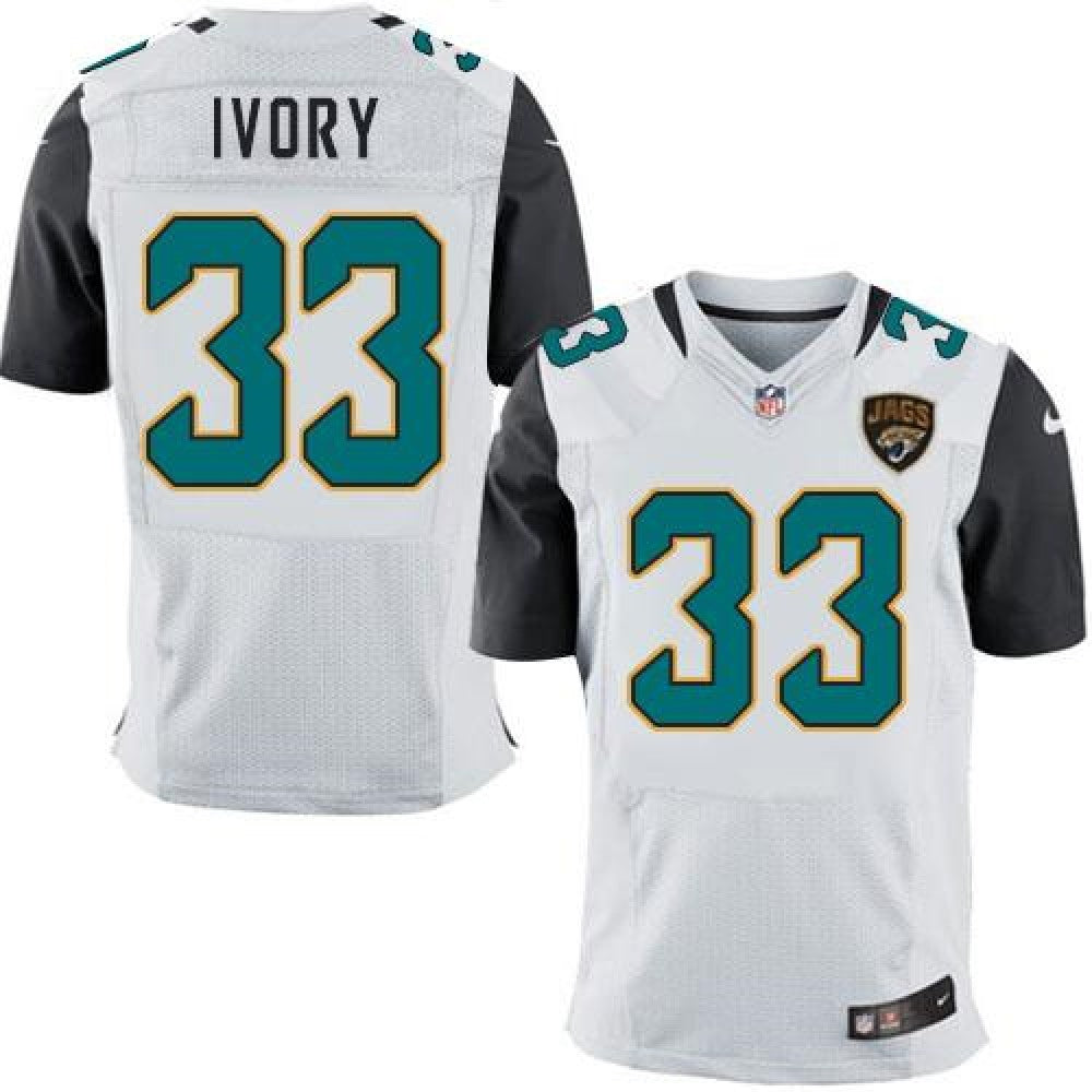 Jaguars #33 Chris Ivory White Men's Stitched NFL Elite Jersey 