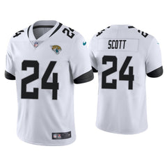 Men's Jacksonville Jaguars #24 Josiah Scott White Vapor Untouchable Limited Stitched Jersey 