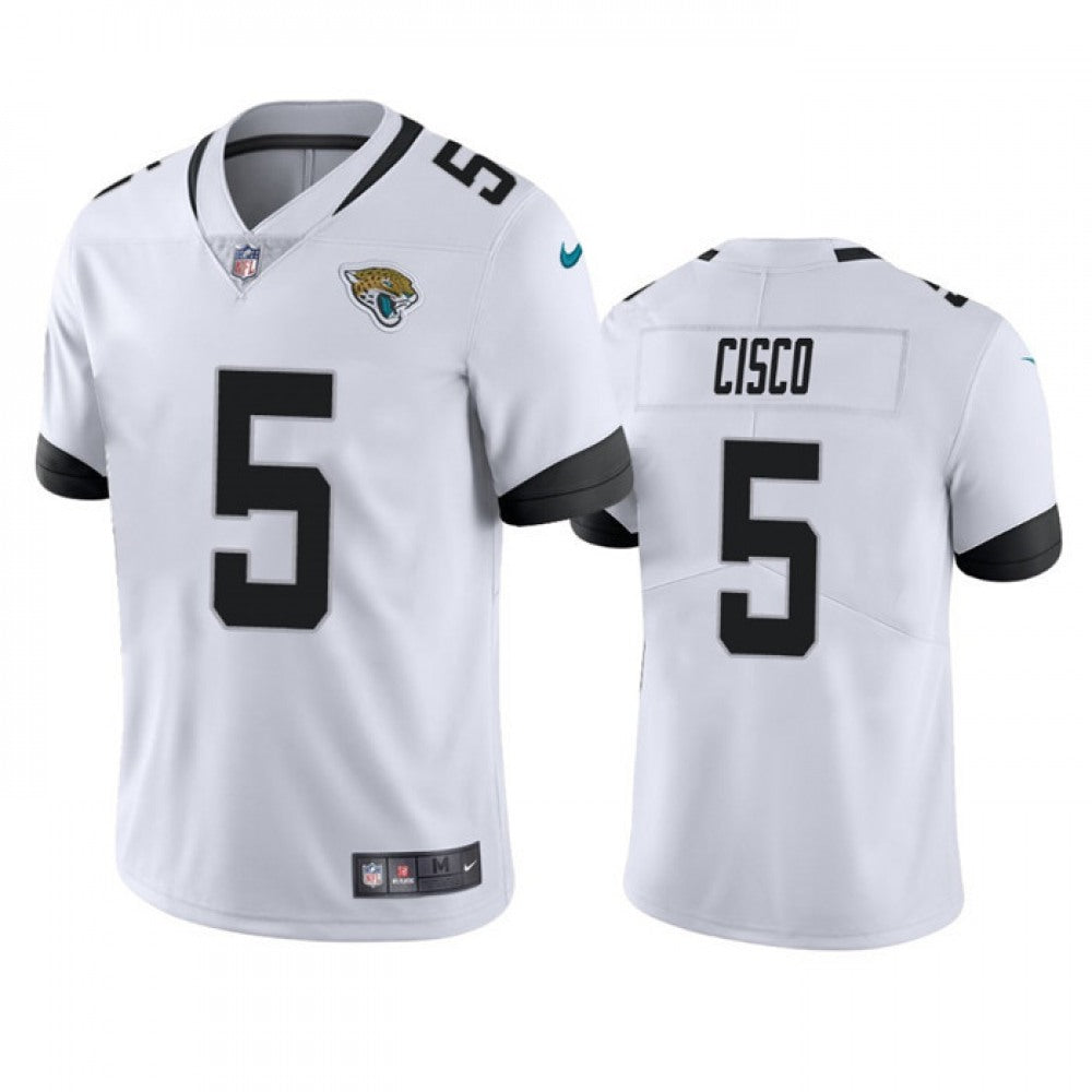 Men's Jacksonville Jaguars #5 Andre Cisco White Vapor Untouchable Limited Stitched Jersey 