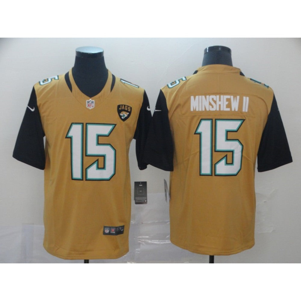 Men's Jacksonville Jaguars #15 Gardner Minshew II Yellow Color Rush Stitched NFL Jersey 