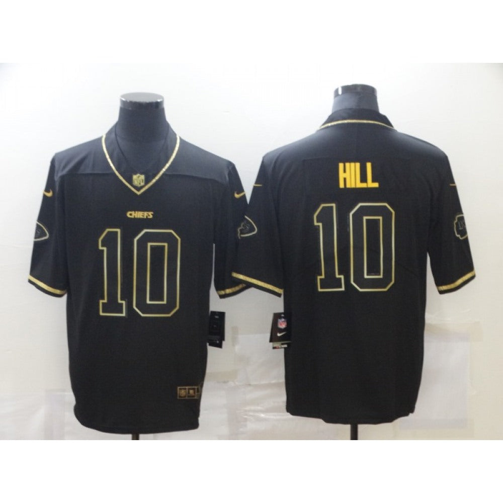 Men's Kansas City Chiefs #10 Tyreek Hill Black/Gold Salute To service Limited Stitched Jersey 