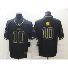 Men's Kansas City Chiefs #10 Tyreek Hill Black/Gold Salute To service Limited Stitched Jersey 