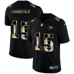 Men's Kansas City Chiefs #15 Patrick Mahomes 2019 Black Statue of Liberty Limited Stitched NFL Jersey 