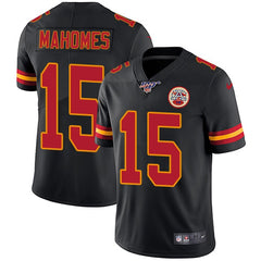 Men's Kansas City Chiefs #15 Patrick Mahomes Black 2019 100th Season Vapor Untouchable Limited Stitched NFL Jersey 