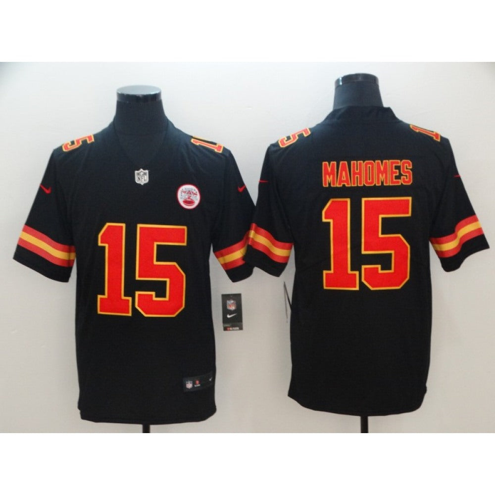 Men's Kansas City Chiefs #15 Patrick Mahomes Black Vapor Untouchable Limited Stitched NFL Jersey 
