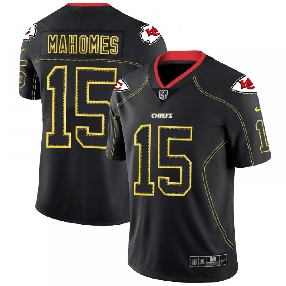 Men's Kansas City Chiefs #15 Patrick Mahomes Black 2018 Lights Out Color Rush Limited Stitched NFL Jersey 