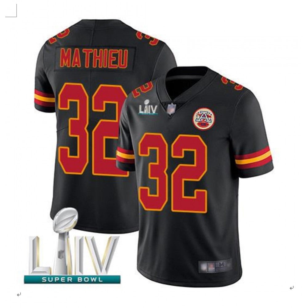 Men's Kansas City Chiefs #32 Tyrann Mathieu Black Super Bowl LIV Vapor Untouchable Limited Stitched NFL Jersey 
