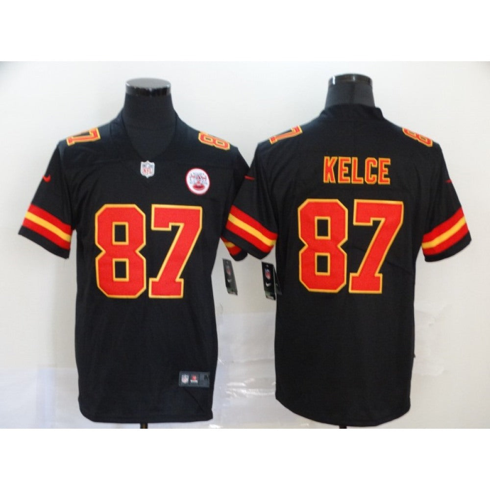 Men's Kansas City Chiefs #87 Travis Kelce Black Vapor Untouchable Limited Stitched NFL Jersey 