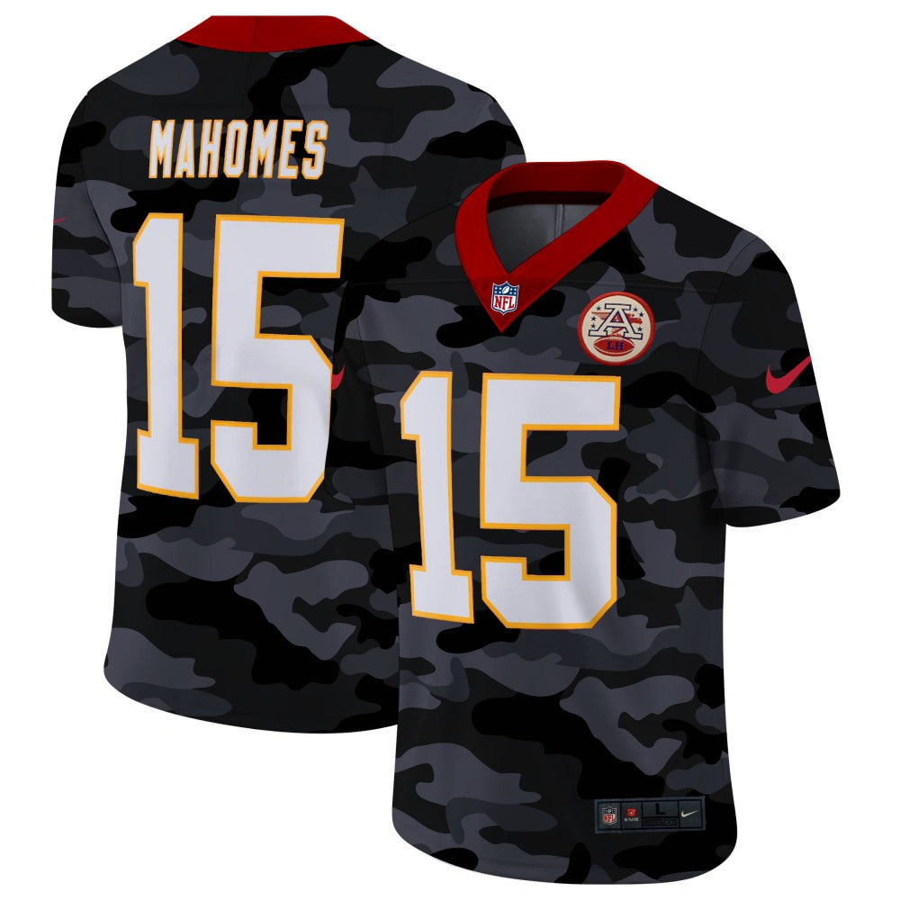 Men's Kansas City Chiefs #15 Patrick Mahomes Camo Limited Stitched Jersey 