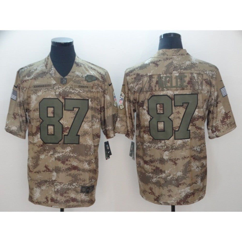 Men's Kansas City Chiefs #87 Travis Kelce 2018 Camo Salute to Service Limited Stitched NFL Jersey 