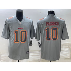 Men's Kansas City Chiefs #10 Isiah Pacheco Gray Atmosphere Fashion Stitched Jersey 