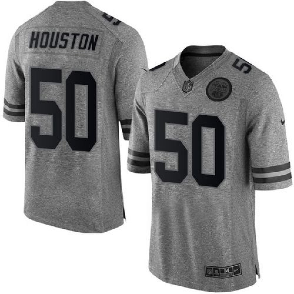 Chiefs #50 Justin Houston Gray Men's Stitched NFL Limited Gridiron Gray Jersey 