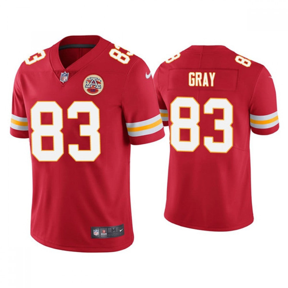 Men's Kansas City Chiefs #83 Noah Gray Red Limited Stitched NFL Jersey 
