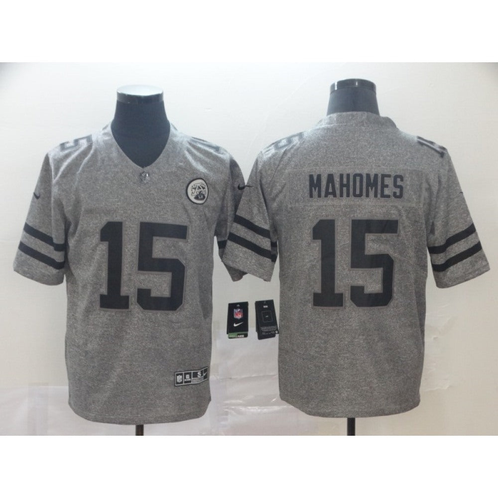 Men's Kansas City Chiefs #15 Patrick Mahomes Grey Stitched NFL Jersey 
