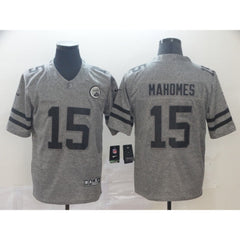 Men's Kansas City Chiefs #15 Patrick Mahomes Grey Stitched NFL Jersey 