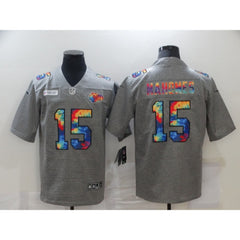 Men's Kansas City Chiefs #15 Patrick Mahomes 2020 Grey Crucial Catch Limited Stitched Jersey 