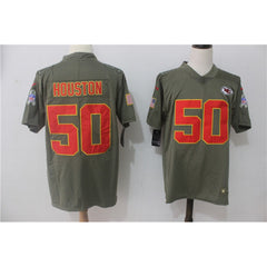 Men's Kansas City Chiefs #50 Justin Houston Olive Salute To Service Limited Stitched NFL Jersey 