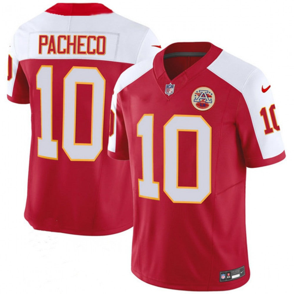 Men's Kansas City Chiefs #10 Isiah Pacheco Red/White 2023 F.U.S.E. Vapor Untouchable Limited Stitched Jersey 