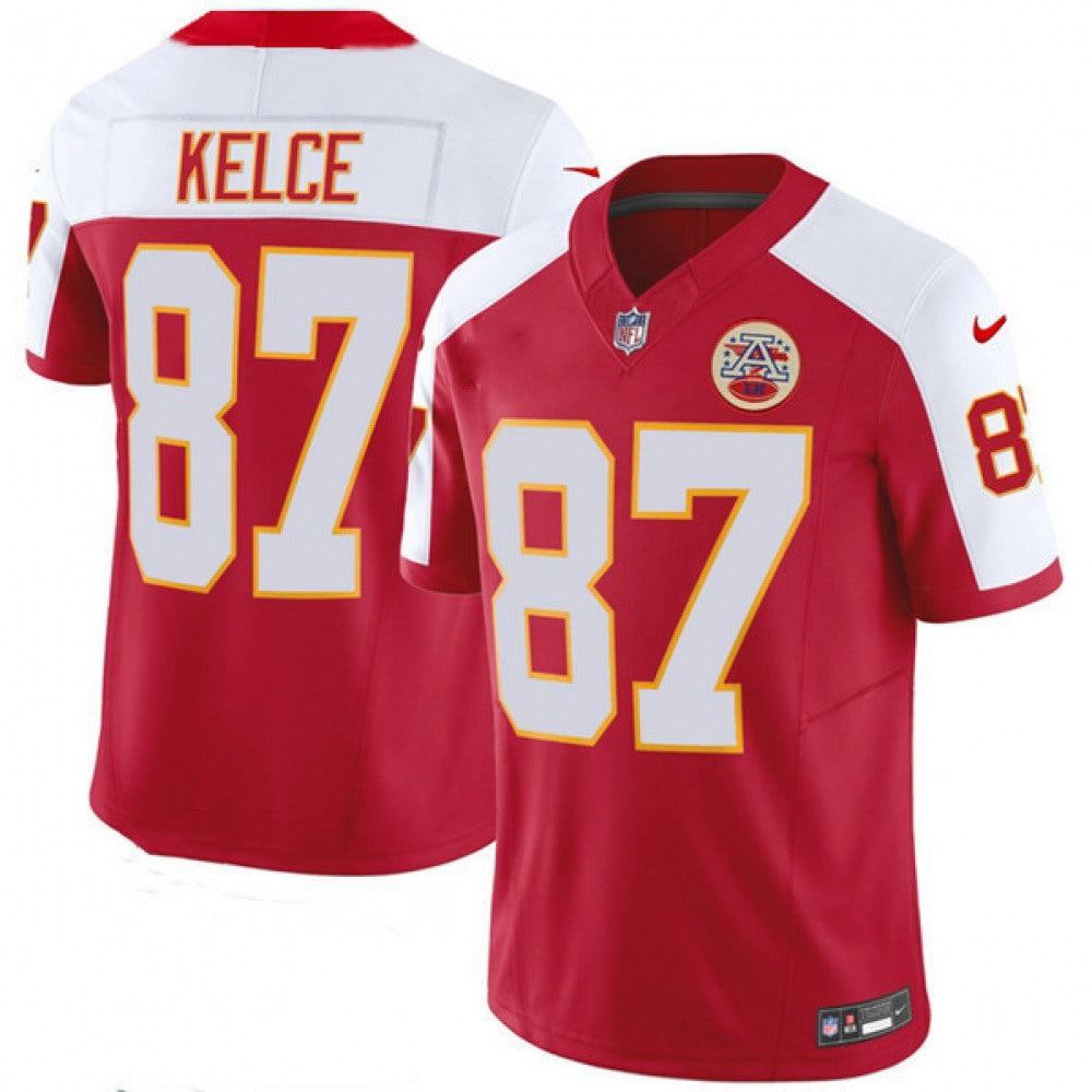 Men's Kansas City Chiefs #87 Travis Kelce Red/White 2023 F.U.S.E. Vapor Untouchable Limited Stitched Jersey 