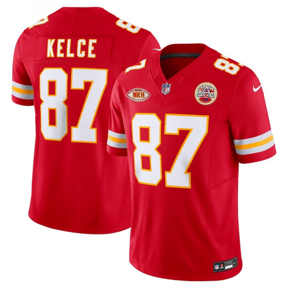 Men's Kansas City Chiefs #87 Travis Kelce Red 2023 F.U.S.E. With "NKH" Patch Vapor Untouchable Limited Stitched Jersey 