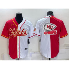 Men's Kansas City Chiefs Red/White Team Big Logo With Patch Cool Base Stitched Baseball Jersey 