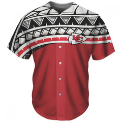 Men's Kansas City Chiefs Red Baseball Jersey 
