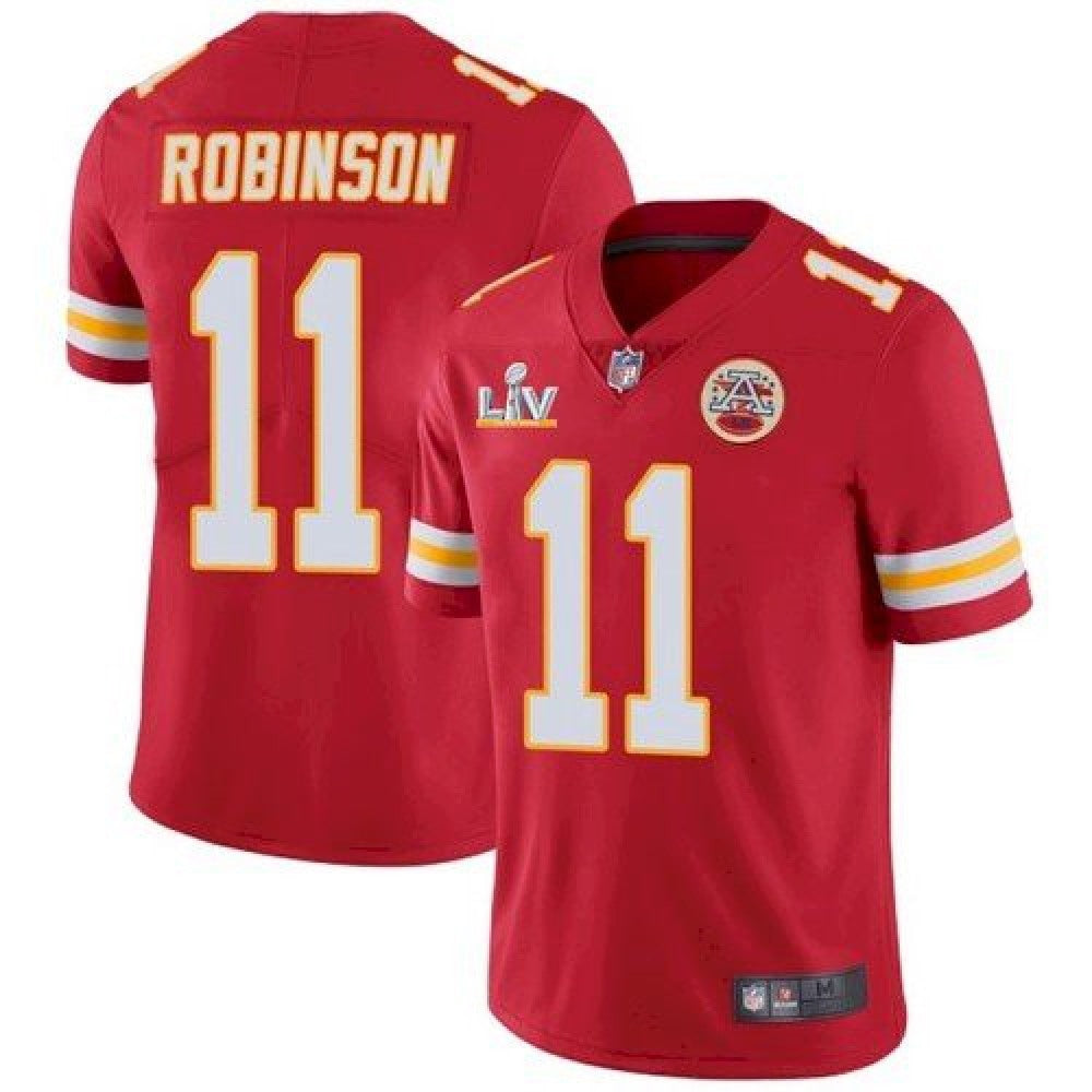 Men's Kansas City Chiefs #11 Demarcus Robinson Red 2021 Super Bowl LV Stitched NFL Jersey 