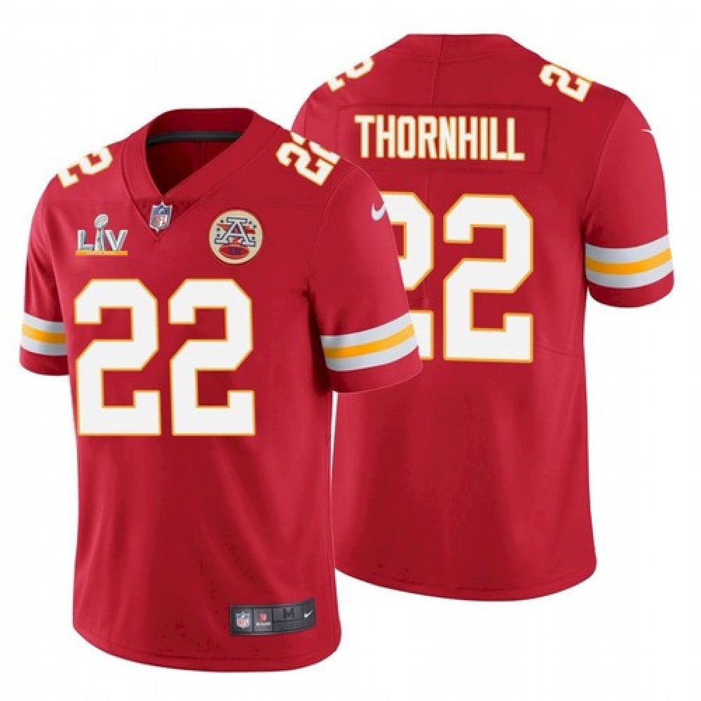Men's Kansas City Chiefs #22 Juan Thornhill Red 2021 Super Bowl LV Stitched NFL Jersey 