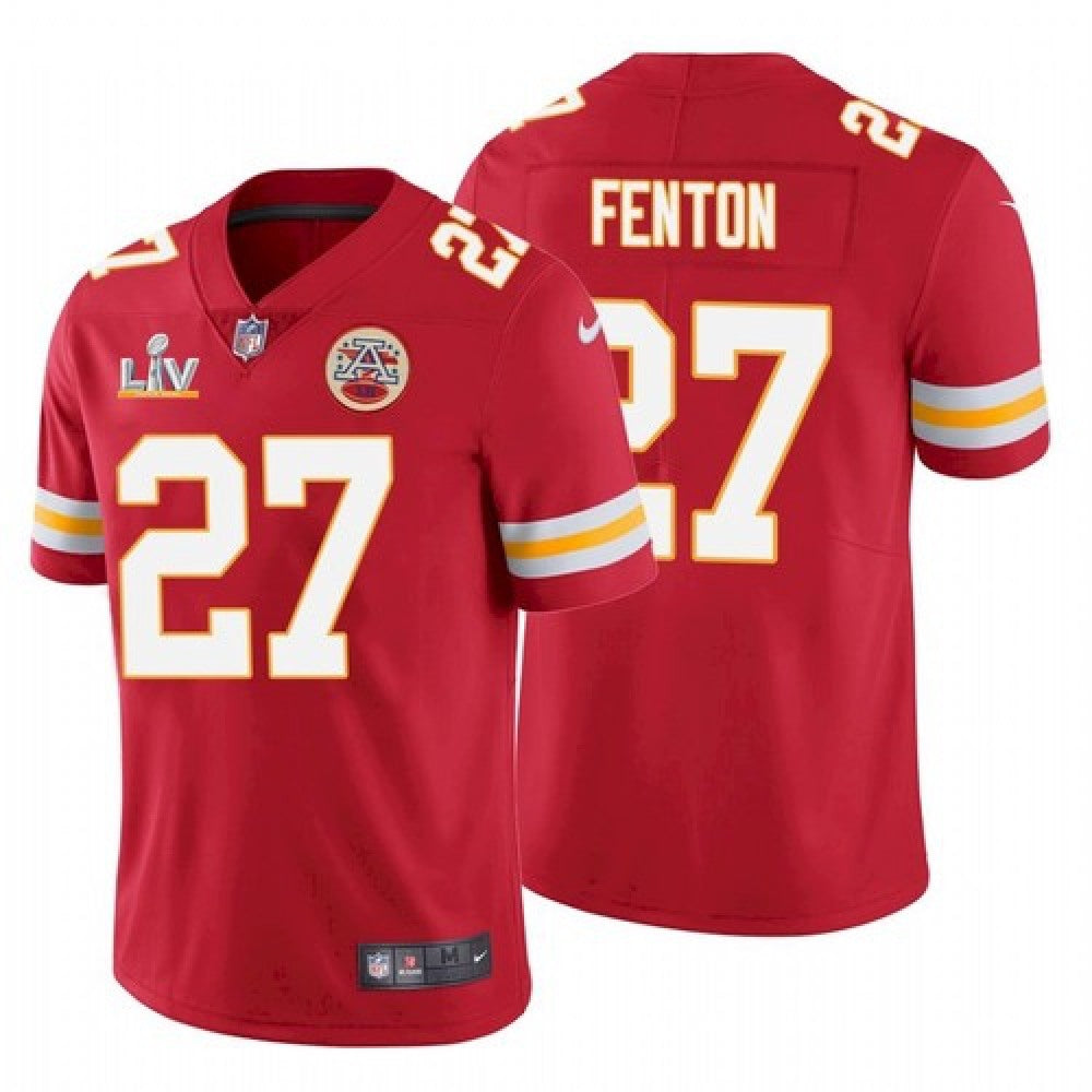 Men's Kansas City Chiefs #27 Rashad Fenton Red 2021 Super Bowl LV Stitched NFL Jersey 