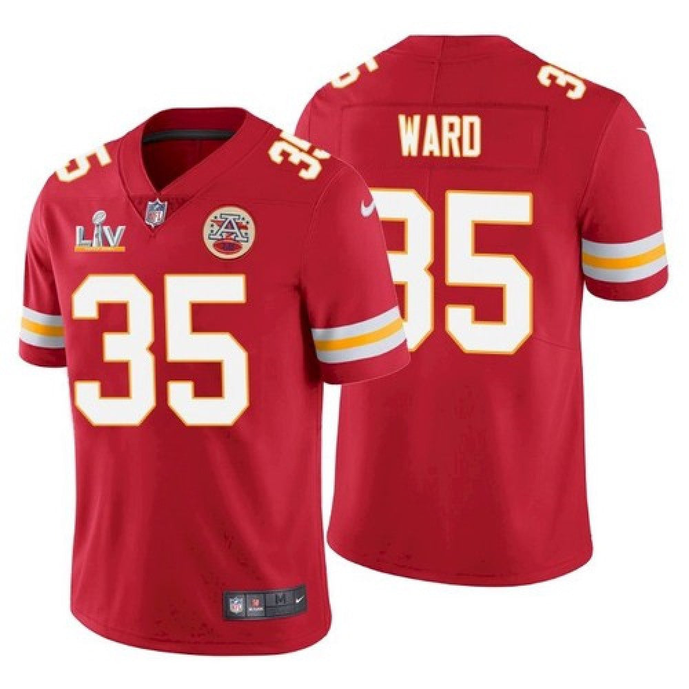 Men's Kansas City Chiefs #35 Charvarius Ward Red 2021 Super Bowl LV Stitched NFL Jersey 