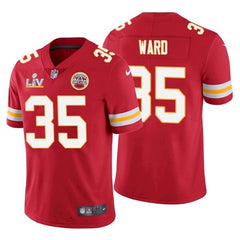 Men's Kansas City Chiefs #35 Charvarius Ward Red 2021 Super Bowl LV Stitched NFL Jersey 