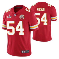 Men's Kansas City Chiefs #54 Damien Wilson Red 2021 Super Bowl LV Stitched NFL Jersey 