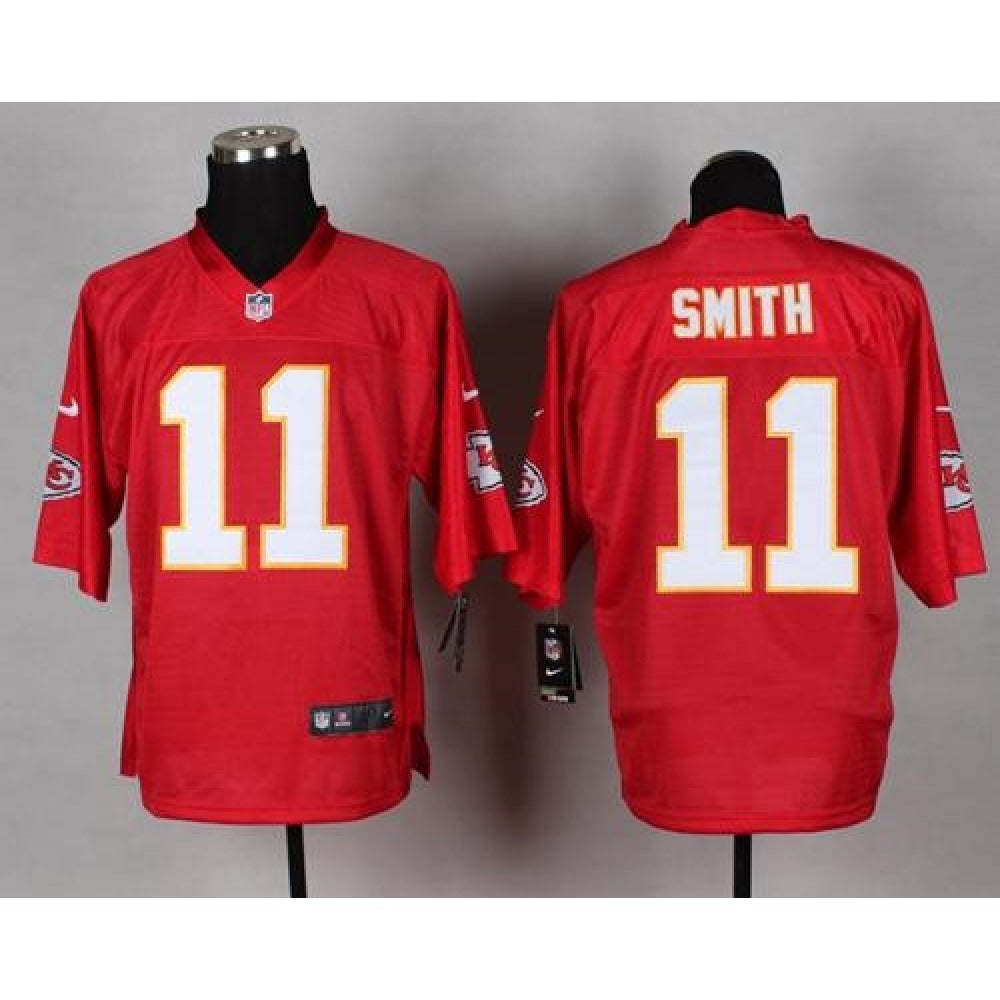 Chiefs #11 Alex Smith Red Men's Stitched NFL Elite QB Practice Jersey 
