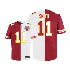 Chiefs #11 Alex Smith Red/White Men's Stitched NFL Elite Split Jersey 