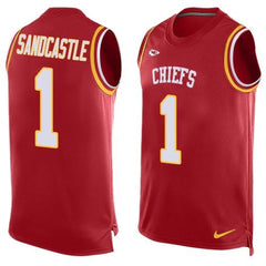 Chiefs #1 Leon Sandcastle Red Team Color Men's Stitched NFL Limited Tank Top Jersey 
