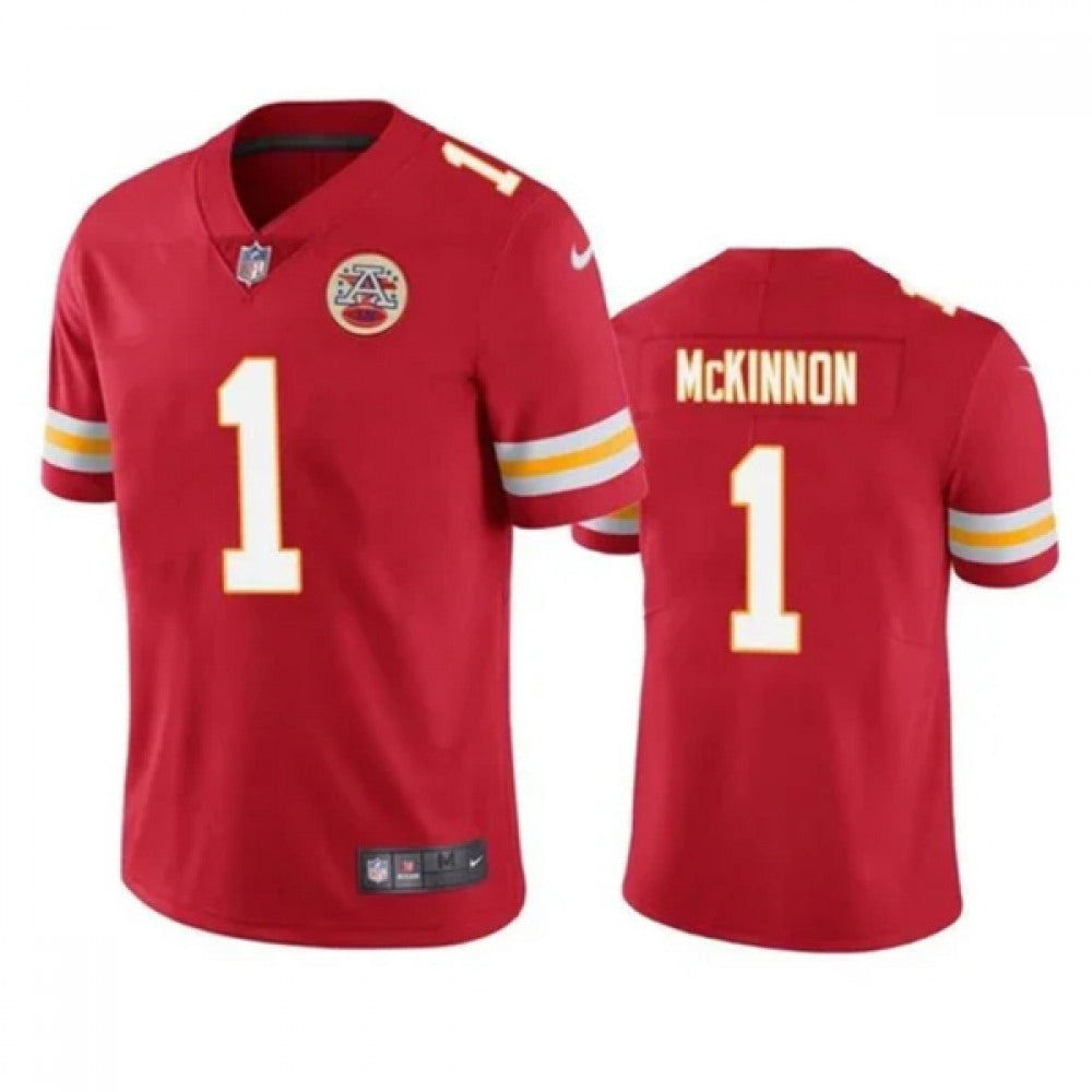 Men's Kansas City Chiefs #1 Jerick McKinnon Red Vapor Untouchable Limited Stitched Football Jersey 