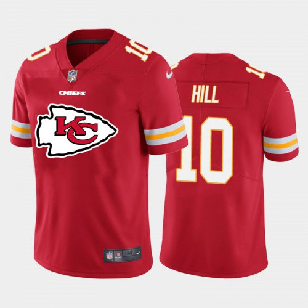 Men's Kansas City Chiefs #10 Tyreek Hill Red 2020 Team Big Logo Limited Stitched Jersey 